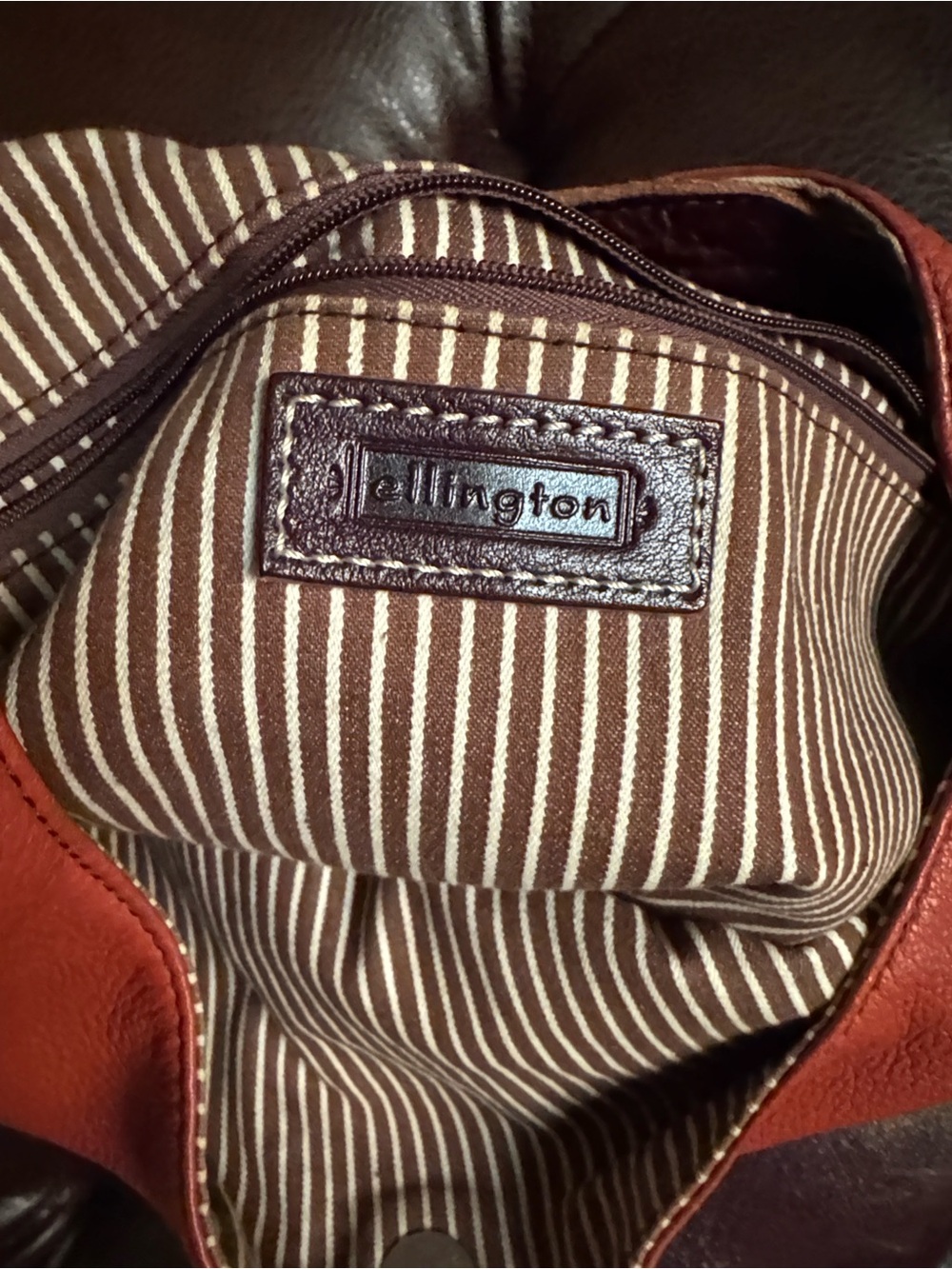 Women’s Leather Hobo Bag in Burnt Orange - Picture 4 of 4